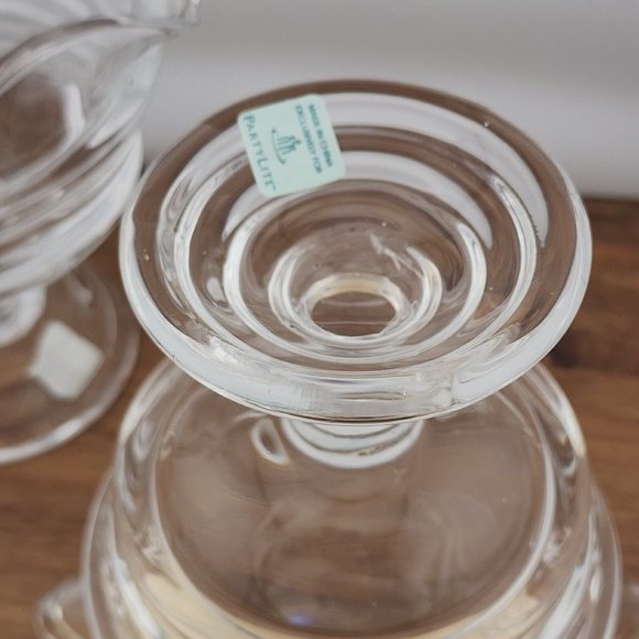 2) Partylite Sundae Pillar Candle Holder P7626 heavy crystal glass - Picture 8 of 16
